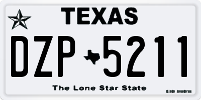 TX license plate DZP5211
