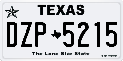 TX license plate DZP5215