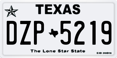 TX license plate DZP5219