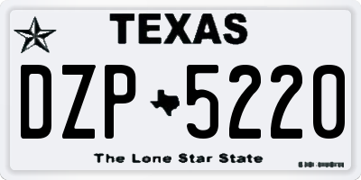 TX license plate DZP5220