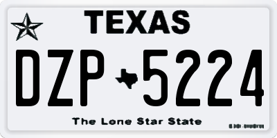 TX license plate DZP5224