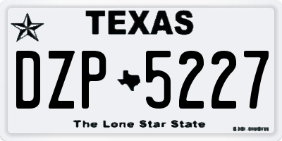TX license plate DZP5227