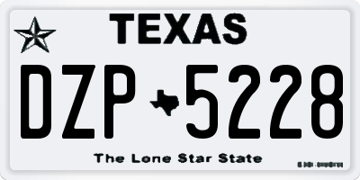 TX license plate DZP5228