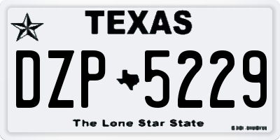 TX license plate DZP5229