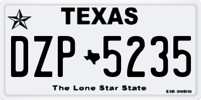 TX license plate DZP5235