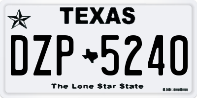 TX license plate DZP5240