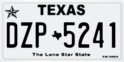 TX license plate DZP5241