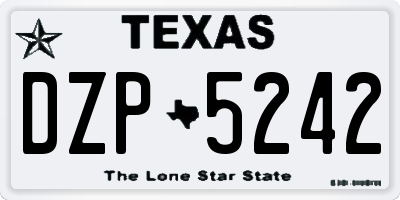 TX license plate DZP5242