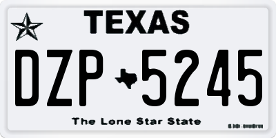 TX license plate DZP5245