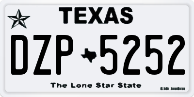 TX license plate DZP5252