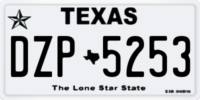 TX license plate DZP5253