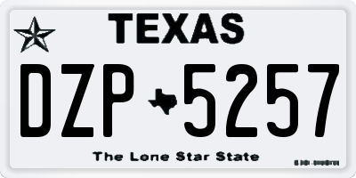 TX license plate DZP5257