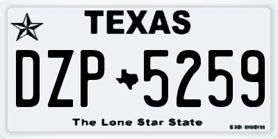 TX license plate DZP5259