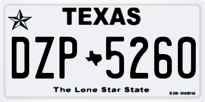 TX license plate DZP5260