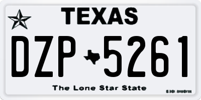 TX license plate DZP5261