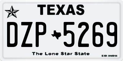 TX license plate DZP5269