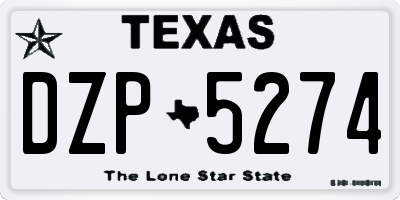TX license plate DZP5274