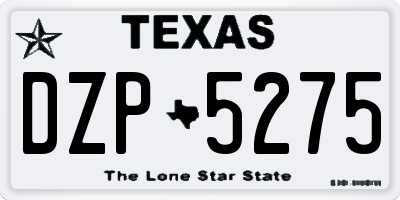 TX license plate DZP5275