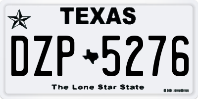 TX license plate DZP5276