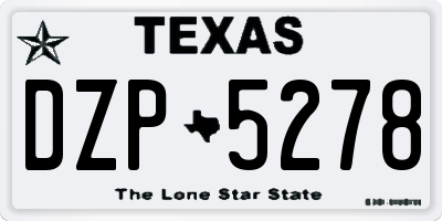 TX license plate DZP5278
