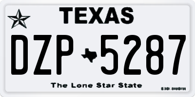 TX license plate DZP5287
