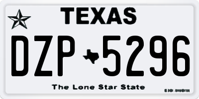 TX license plate DZP5296