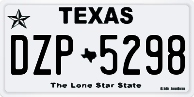TX license plate DZP5298