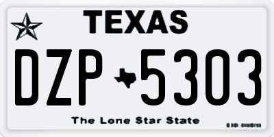 TX license plate DZP5303