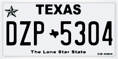 TX license plate DZP5304