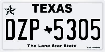 TX license plate DZP5305