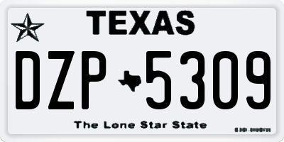 TX license plate DZP5309