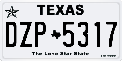 TX license plate DZP5317