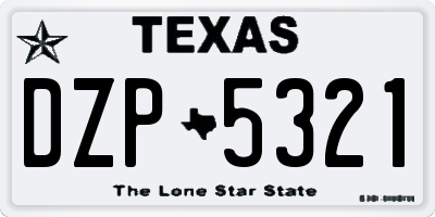 TX license plate DZP5321