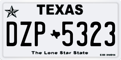 TX license plate DZP5323
