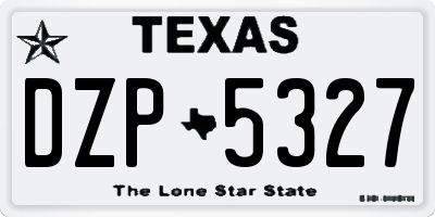 TX license plate DZP5327