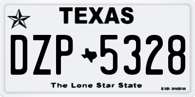 TX license plate DZP5328