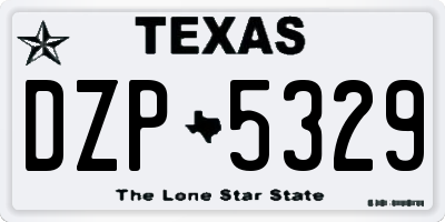 TX license plate DZP5329
