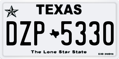 TX license plate DZP5330