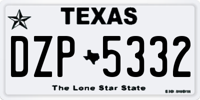 TX license plate DZP5332