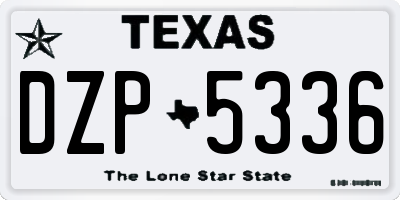 TX license plate DZP5336