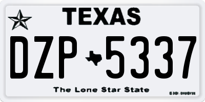 TX license plate DZP5337