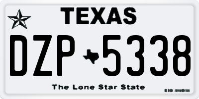 TX license plate DZP5338