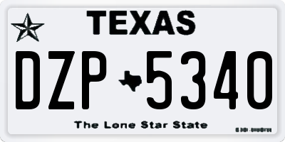 TX license plate DZP5340