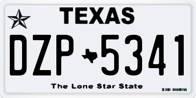 TX license plate DZP5341