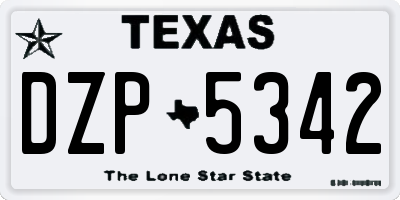 TX license plate DZP5342