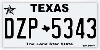TX license plate DZP5343