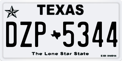 TX license plate DZP5344