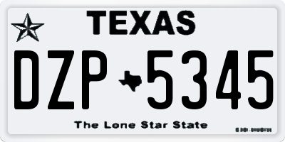 TX license plate DZP5345