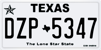 TX license plate DZP5347