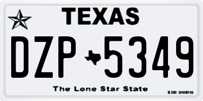TX license plate DZP5349
